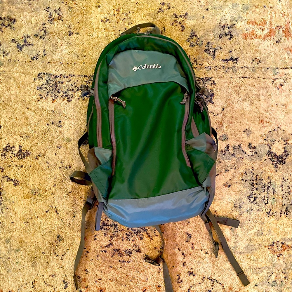 Green Hiking Backpack with vented back